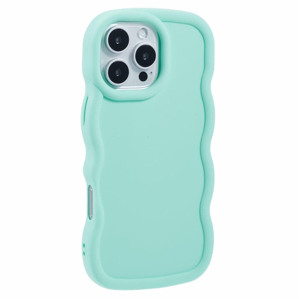 EIDERWOOD iPhone 16 Pro Max Fleksibelt Plastik Wavy Mobil Cover - Blå