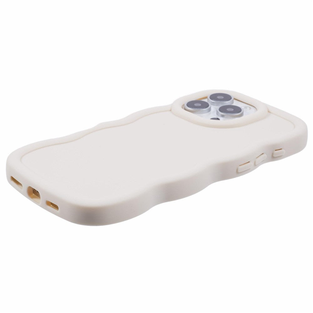 EIDERWOOD iPhone 16 Pro Max Fleksibelt Plastik Wavy Mobil Cover - Hvid