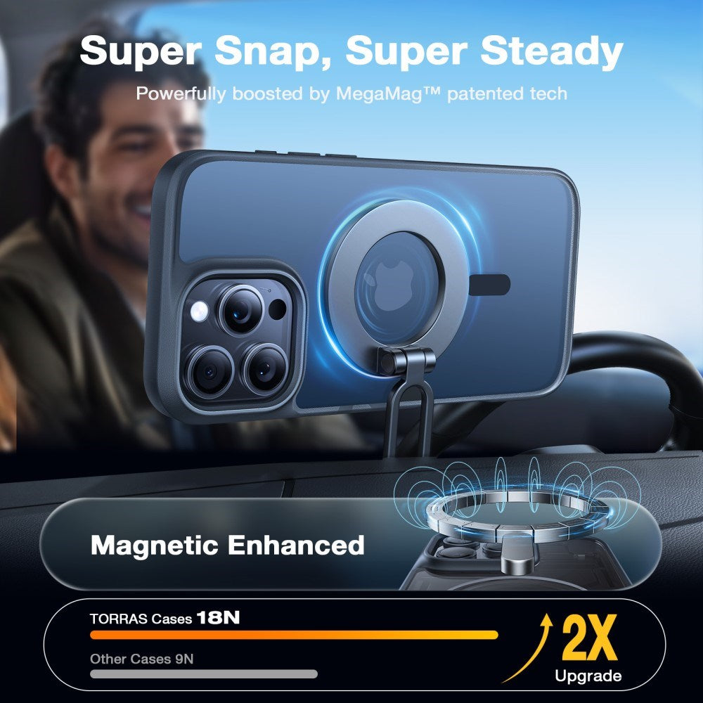 iPhone 16 Pro Torras Hybrid Bakdeksel - MagSafe-kompatibel - Svart