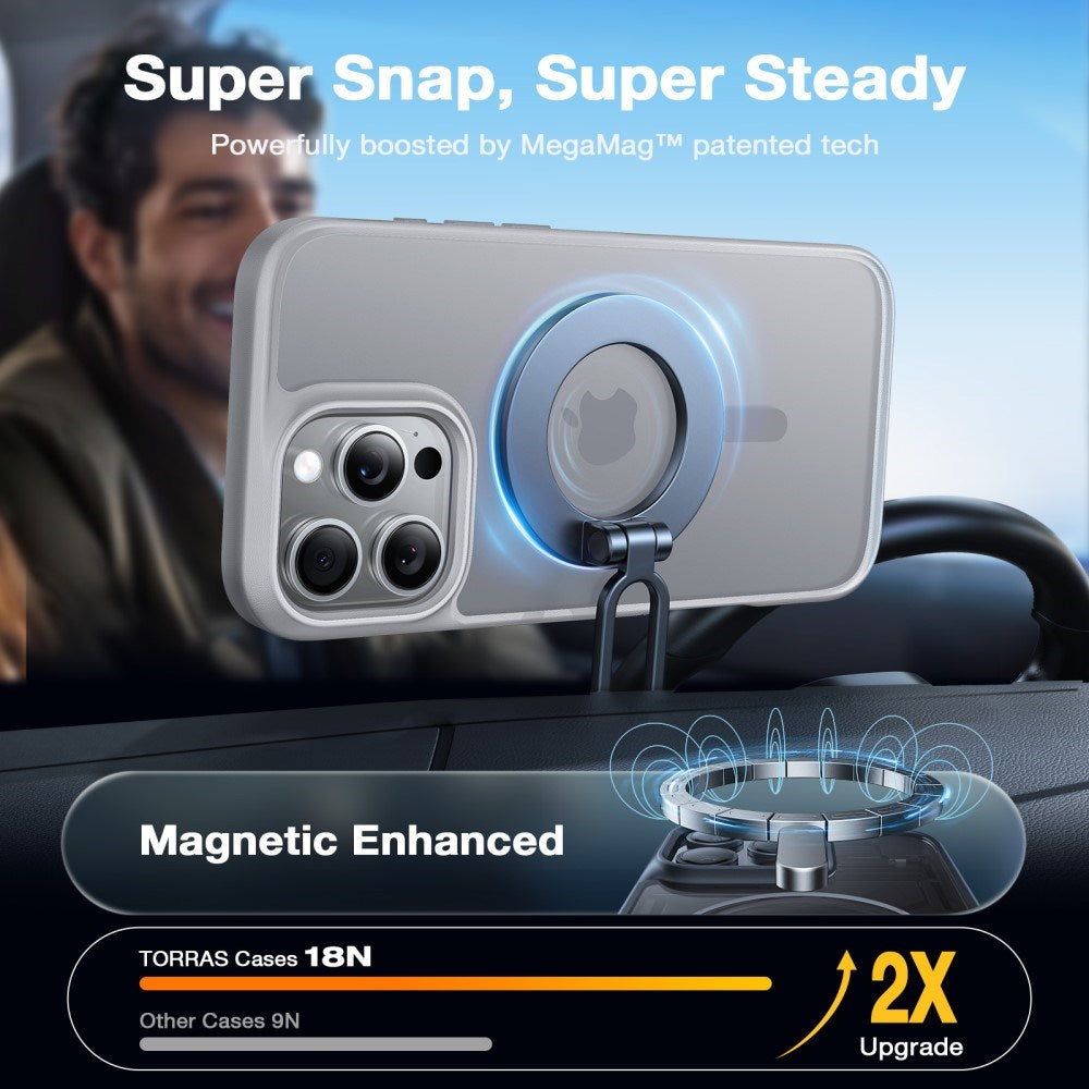 iPhone 16 Pro Torras Hybrid Bakdeksel - MagSafe-kompatibel - Titanium Grå