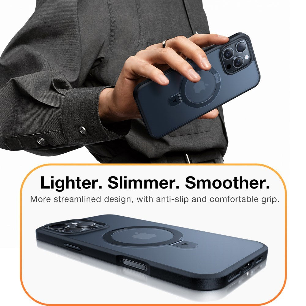 TORRAS Guardian Ostand Series iPhone 16 Pro Max deksel med MagSafe og Kickstand - Svart