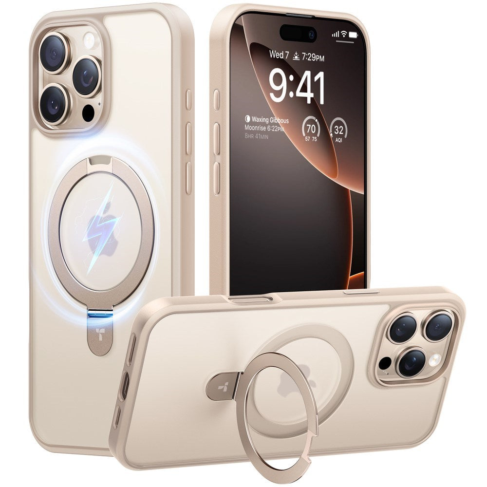 TORRAS Guardian Ostand Series iPhone 16 Pro Max-deksel med MagSafe og Kickstand - Gull