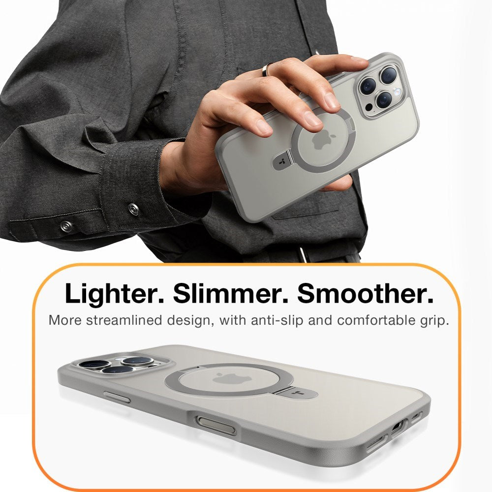 TORRAS Guardian Ostand Series iPhone 16 Pro-deksel med MagSafe og Kickstand - Grå