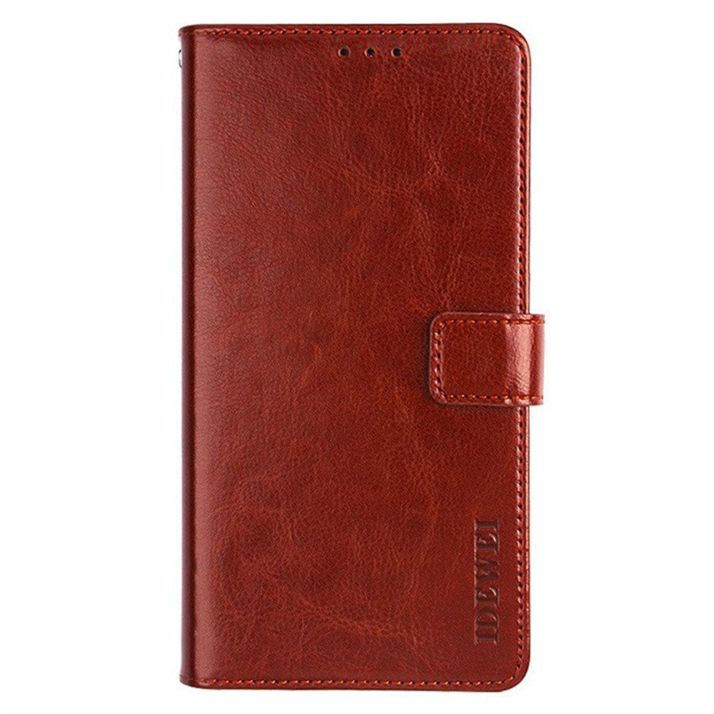 EIDERWOOD iPhone 16 Kunstlæder Flip Case m. Indbygget Pung & Ståfunktion - Brun
