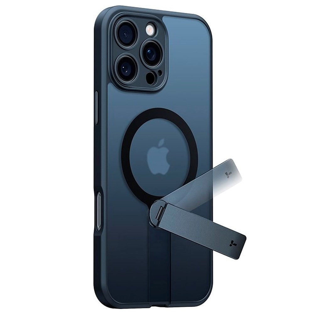 TORRAS - iPhone 16 Pro - Fleksibel Plastik Cover m. Roterende Kickstand - MagSafe Kompatibel - Sort