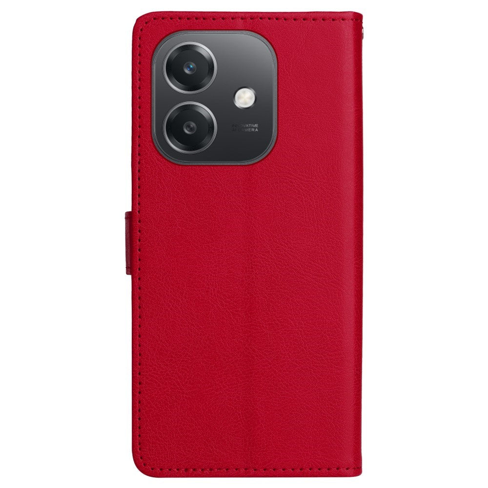 Oppo A60 / A40m / A40 - EIDERWOOD Faux Leather Flip Cover m. Stropp - Rød