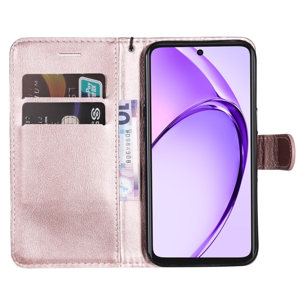 Oppo A60 / A40m / A40 - EIDERWOOD Kunstlæder Flip Cover m. Strop - Rose Gold