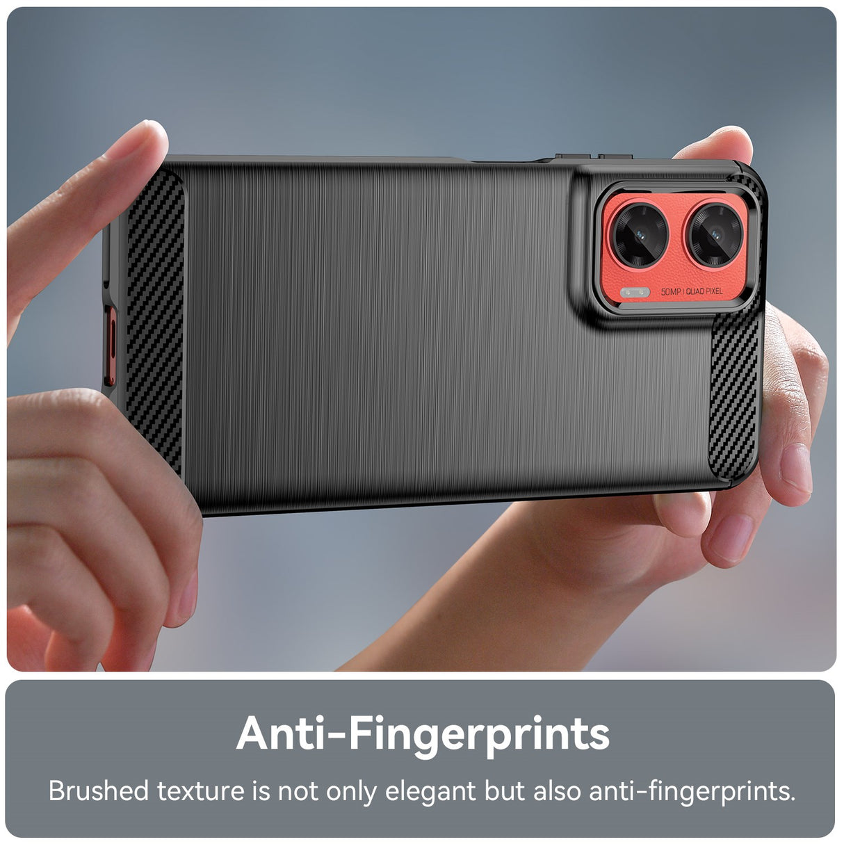 EIDERWOOD Motorola Moto G35 5G Cover m. Carbon Fiber Texture - Sort