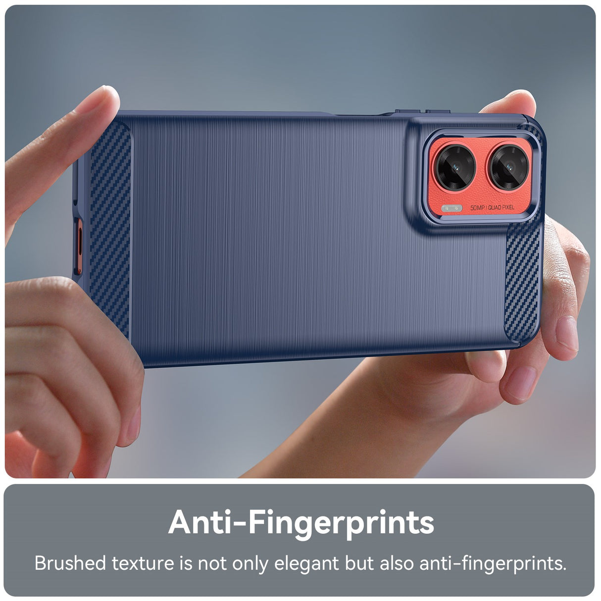 EIDERWOOD Motorola Moto G35 5G Cover m. Carbon Fiber Texture - Blå