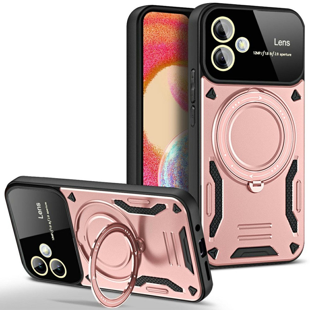 Samsung Galaxy A06 - EIDERWOOD Hybrid Håndværker Cover m. Roterende Kickstand - MagSafe Kompatibel - Rose Gold