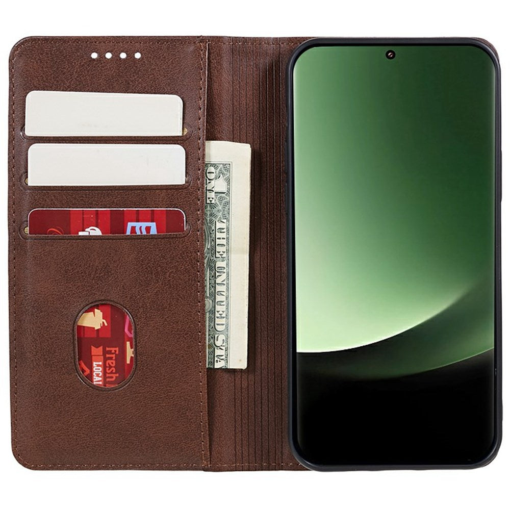 EIDERWOOD Xiaomi Redmi Note 14 Pro 5G Cover i kunstlæder m. Magnetisk Luk & Kortholder - Brun
