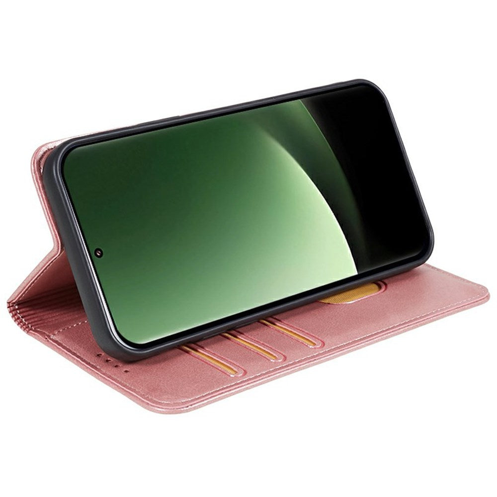 EIDERWOOD Xiaomi Redmi Note 14 Pro 5G Cover i kunstlæder m. Magnetisk Luk & Kortholder - Rose Gold