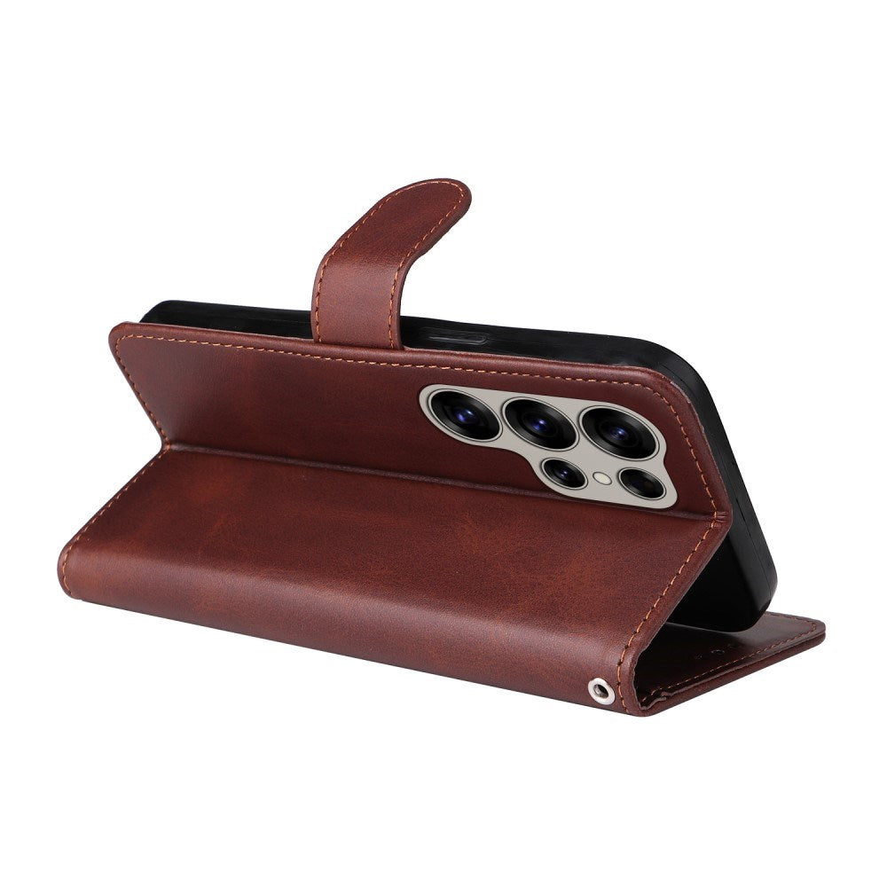 Samsung Galaxy S25 Ultra - EIDERWOOD Vegan Leather Flip Cover - Brun
