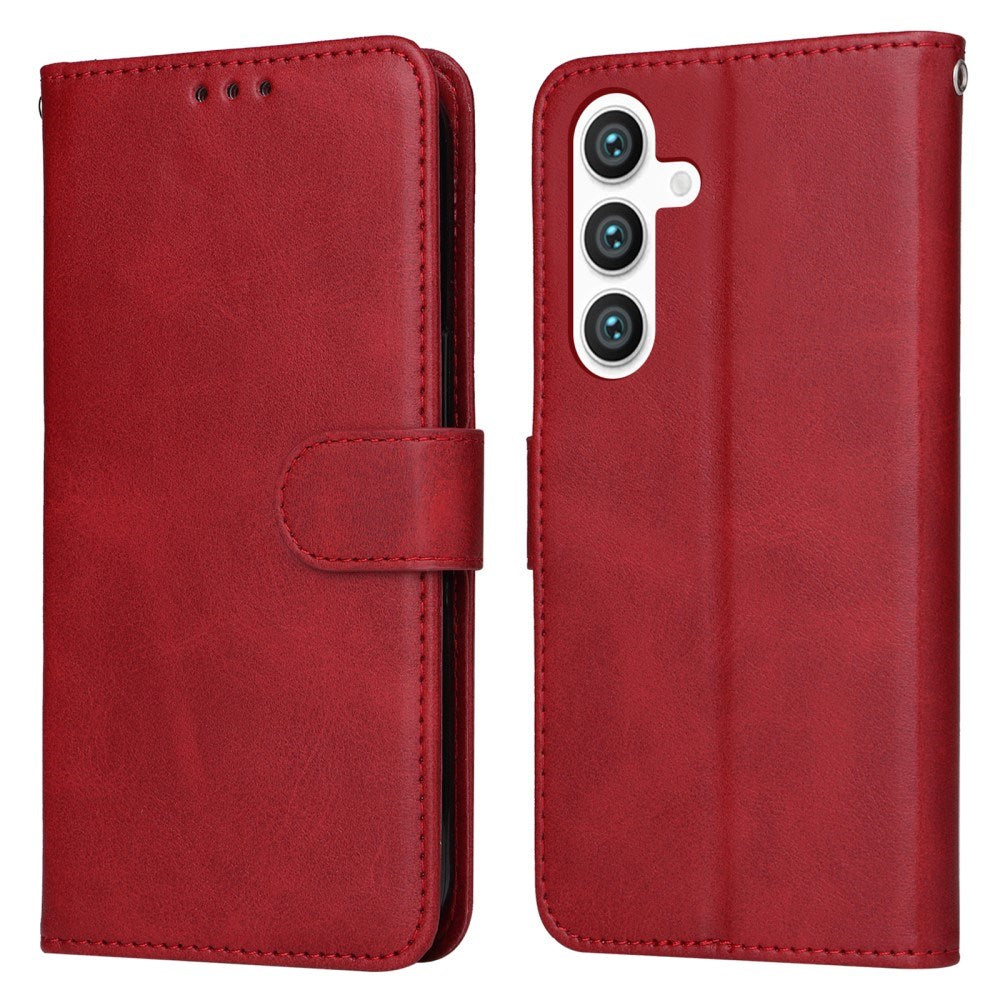 Samsung Galaxy S25 - EIDERWOOD Vegan Leather Flip Deksel - Rød