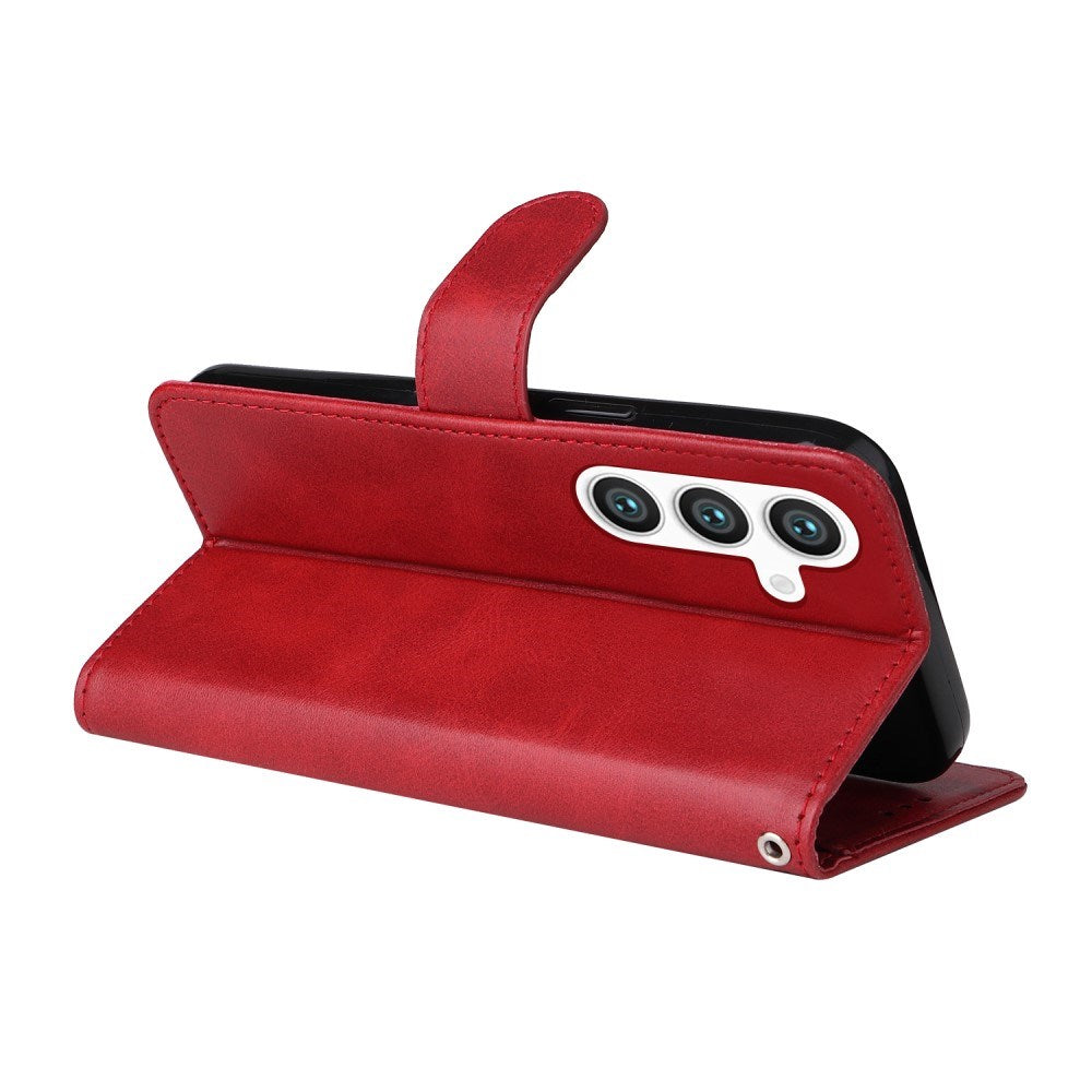 Samsung Galaxy S25 - EIDERWOOD Vegan Leather Flip Deksel - Rød