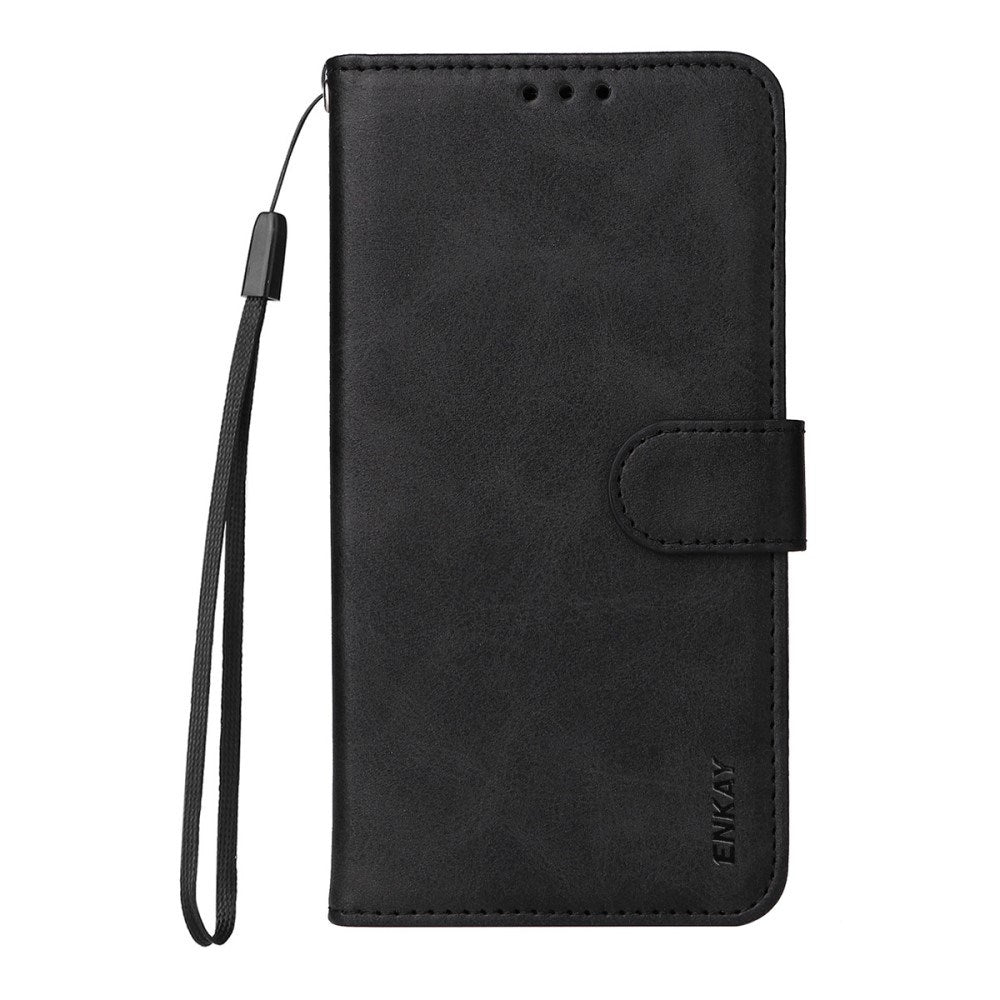 Samsung Galaxy S25+ (Plus) / 24+ (Plus) - EIDERWOOD 2-i-1 Kunstlæder Flip Case m. Skærmbeskyttelsesglas - Sort