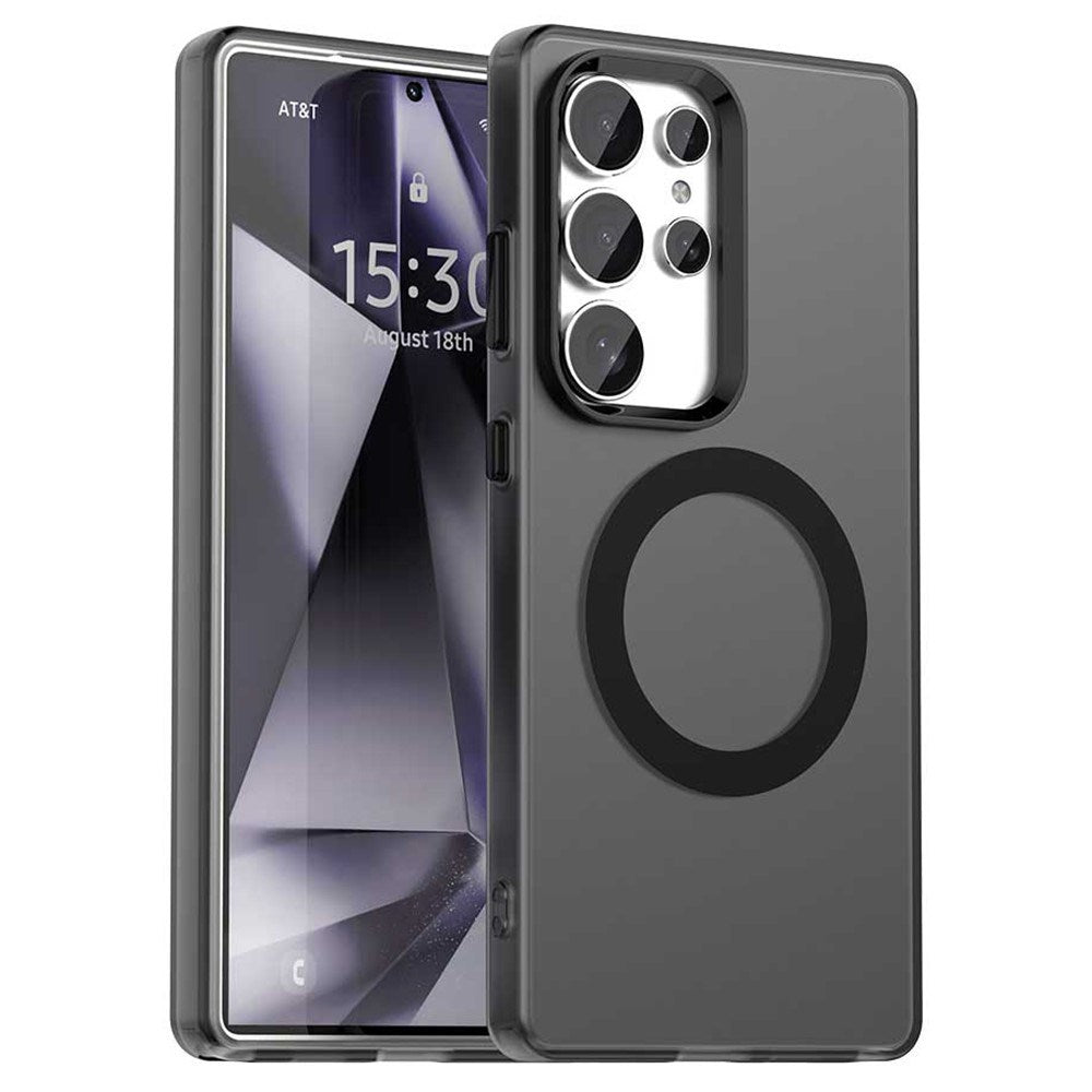 EIDERWOOD Samsung Galaxy S25 Ultra Hybrid plastmobildeksel - MagSafe-kompatibel - Gjennomsiktig / Svart