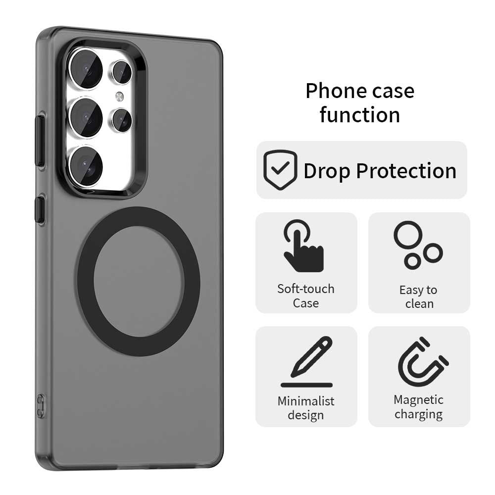 EIDERWOOD Samsung Galaxy S25 Ultra Hybrid plastmobildeksel - MagSafe-kompatibel - Gjennomsiktig / Svart