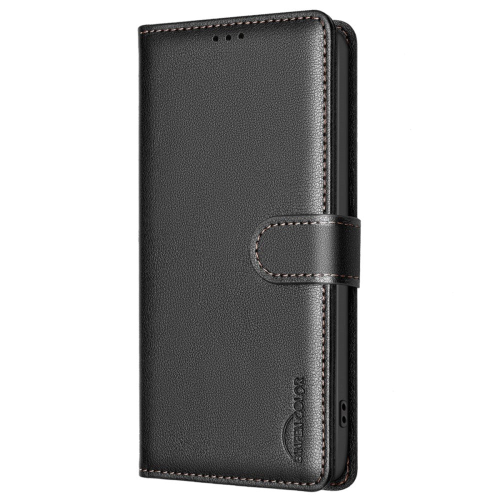 BINFEN Samsung Galaxy A36 (5G) Flip-deksel i kunstskinn m. RFID-blokkering og kortholder - svart