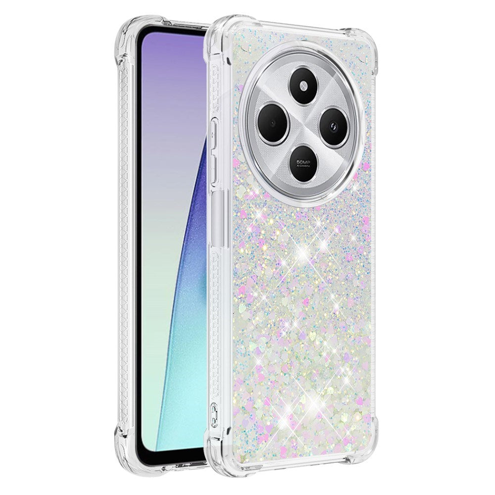 EIDERWOOD Xiaomi Redmi 14C Fleksibelt Plastik Bagside Cover med Flydende Glimmer - Sølv