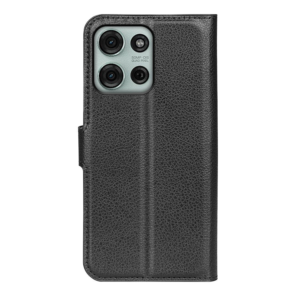 Motorola Moto G75 (5G) - EIDERWOOD Faux Leather Flip Cover m. Kortholder og stativfunksjon - svart