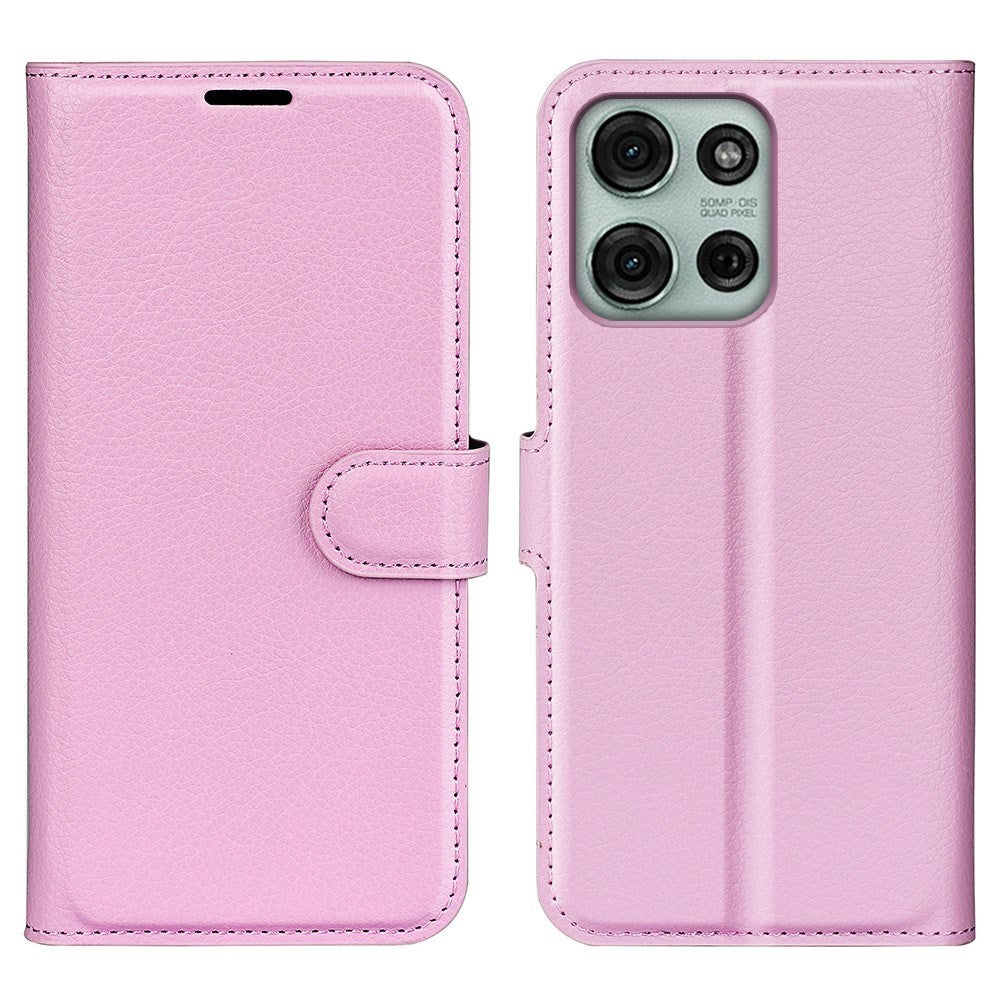 Motorola Moto G75 (5G) - EIDERWOOD Faux Leather Flip Cover m. Kortholder og stativfunksjon - Rosa