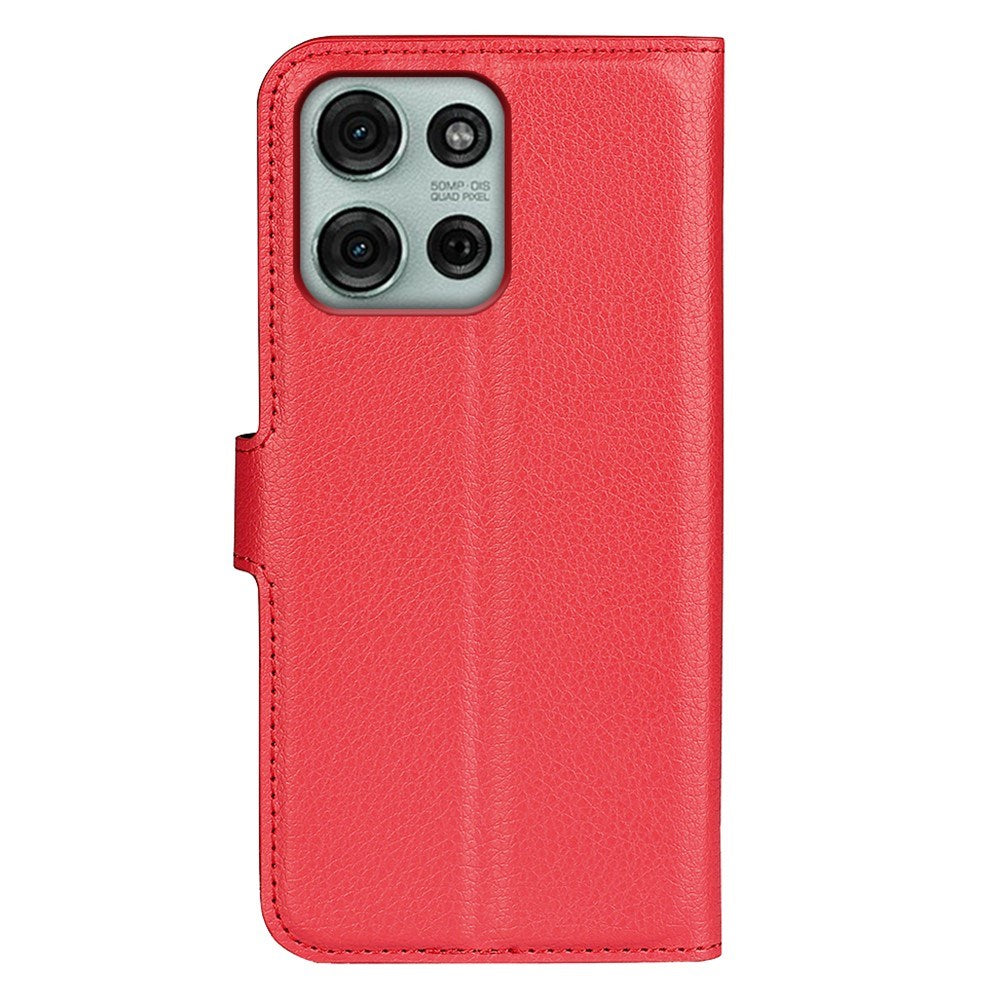 Motorola Moto G75 (5G) - EIDERWOOD Faux Leather Flip Cover m. Kortholder og stativfunksjon - rød