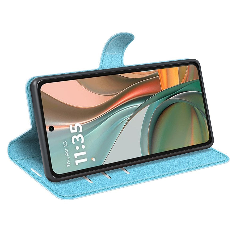 Motorola Moto G75 (5G) - EIDERWOOD Faux Leather Flip Cover m. Kortholder og stativ funksjon - blå