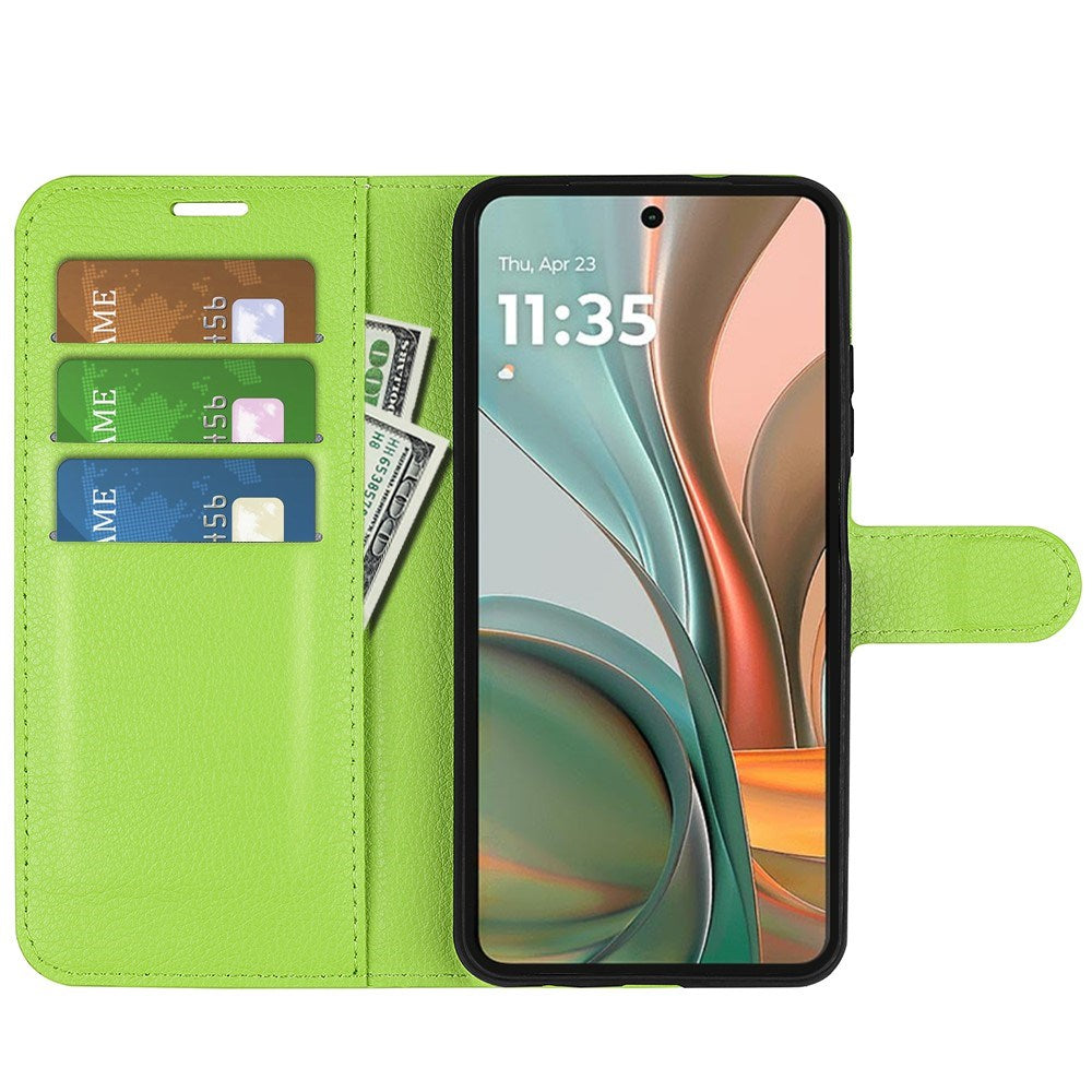 Motorola Moto G75 (5G) - EIDERWOOD Faux Leather Flip Cover m. Kortholder og stativfunksjon - Grønn