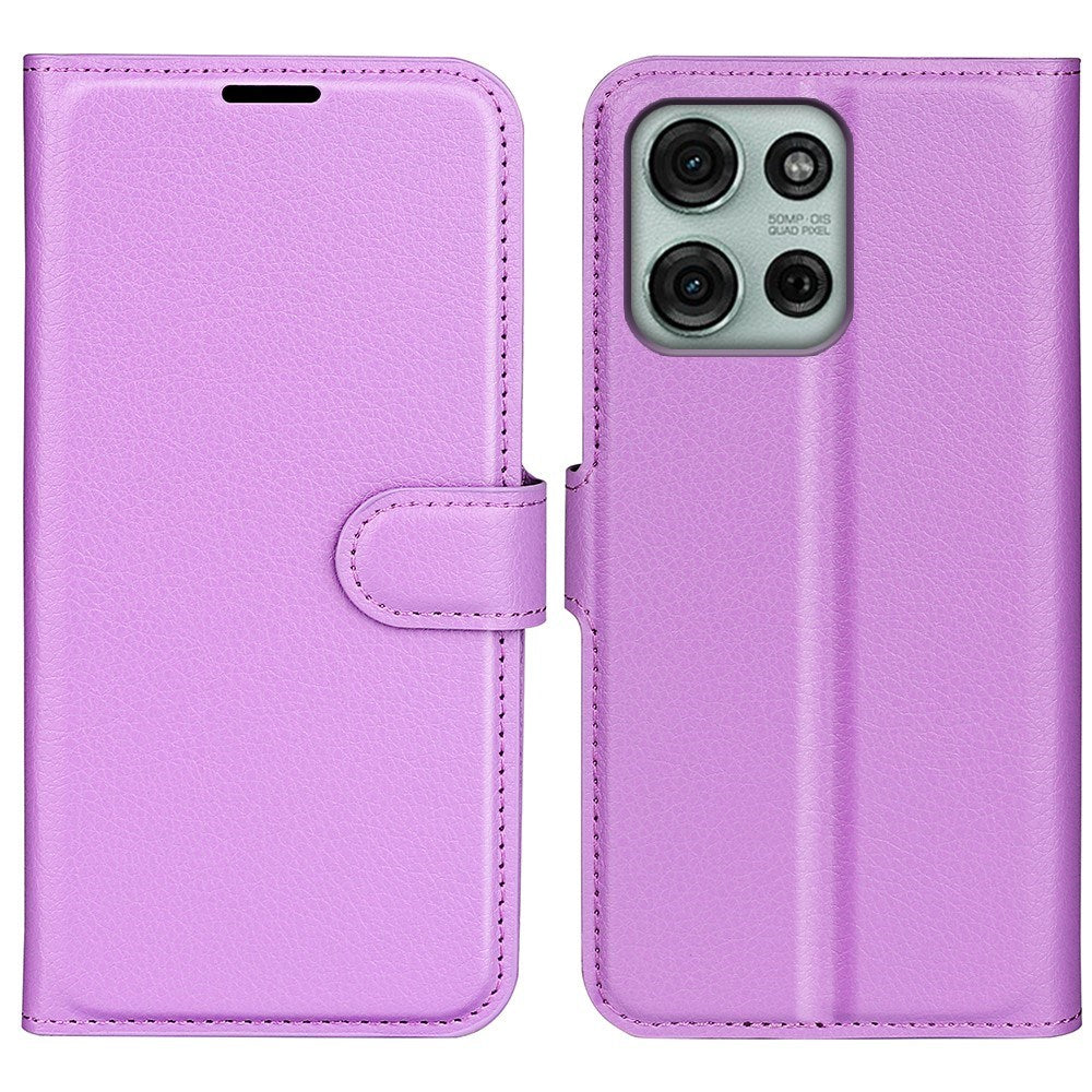 Motorola Moto G75 (5G) - EIDERWOOD Faux Leather Flip Cover m. Kortholder og stativfunksjon - Lilla