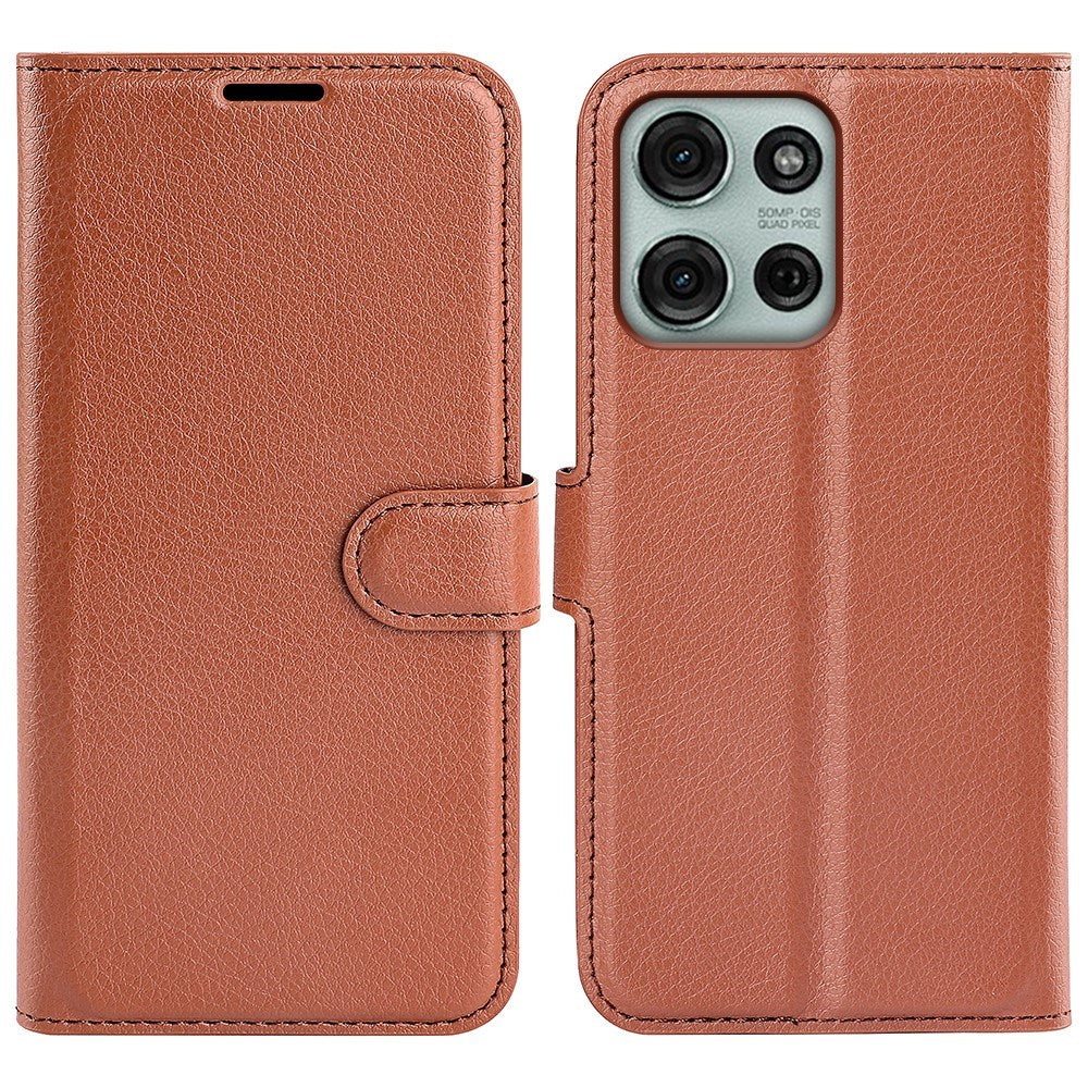 Motorola Moto G75 (5G) - EIDERWOOD Kunstlæder Flip Cover m. Kortholder & Ståfunktion - Brun
