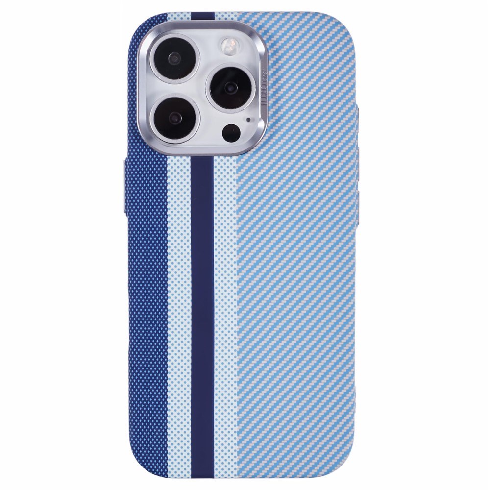 iPhone 16 Pro - EIDERWOOD Mønstret Carbon Cover - MagSafe Kompatibel - Blue Stripes