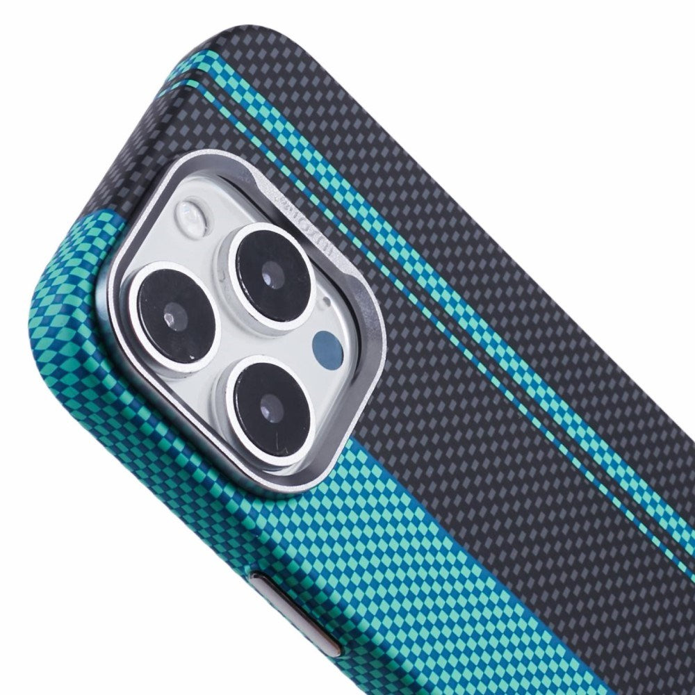 iPhone 16 Pro - EIDERWOOD Mønstret Carbon Cover - MagSafe Kompatibel - Blue/Black