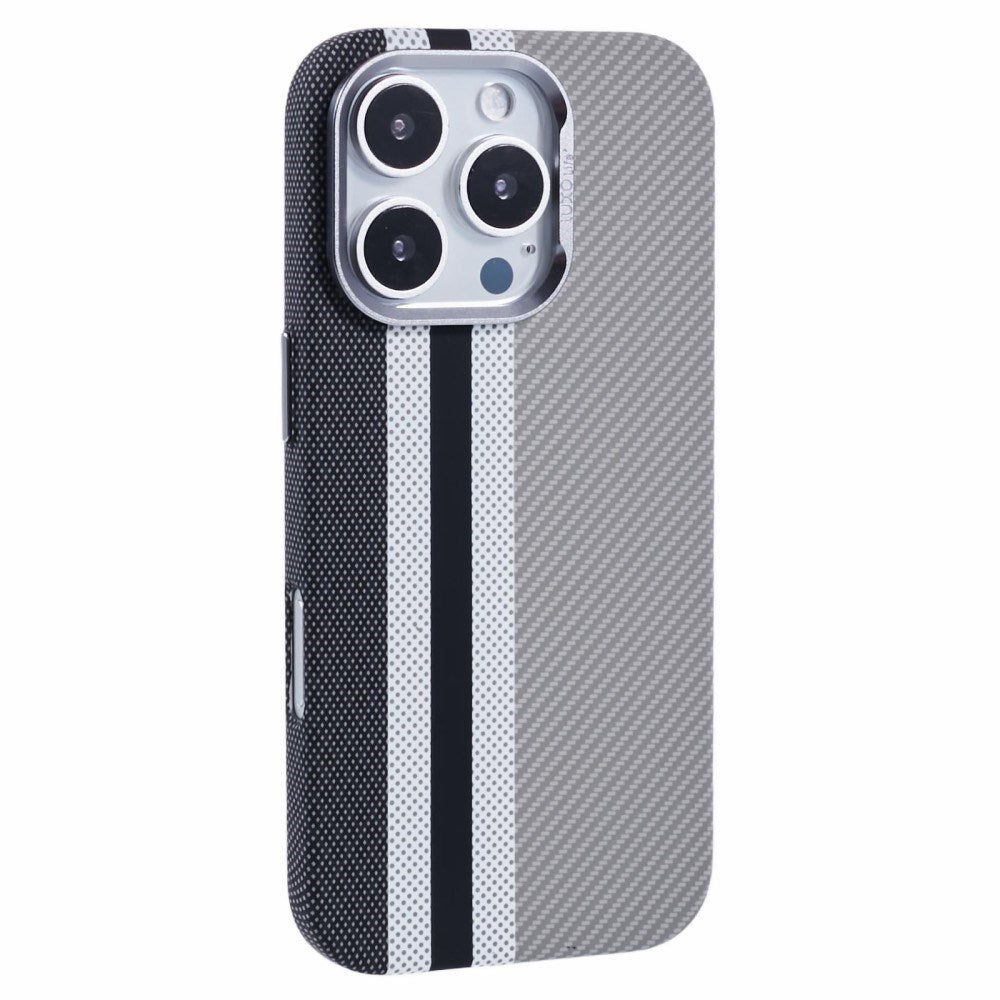 iPhone 16 Pro - EIDERWOOD Mønstret Carbon Cover - MagSafe Kompatibel - Grey Stripes