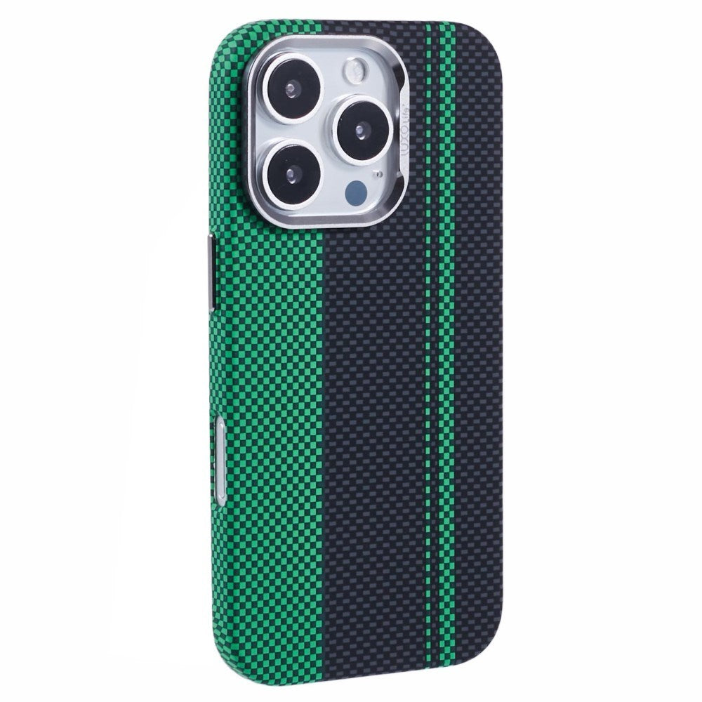 iPhone 16 Pro - EIDERWOOD Mønstret Carbon Cover - MagSafe Kompatibel - Green/Black