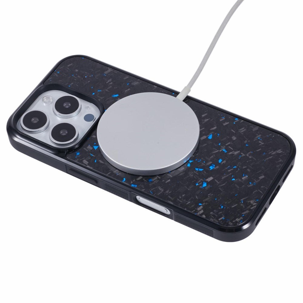 EIDERWOOD iPhone 16 Pro Carbon Cover m. Non-Slip Edge - MagSafe-kompatibel - Blå