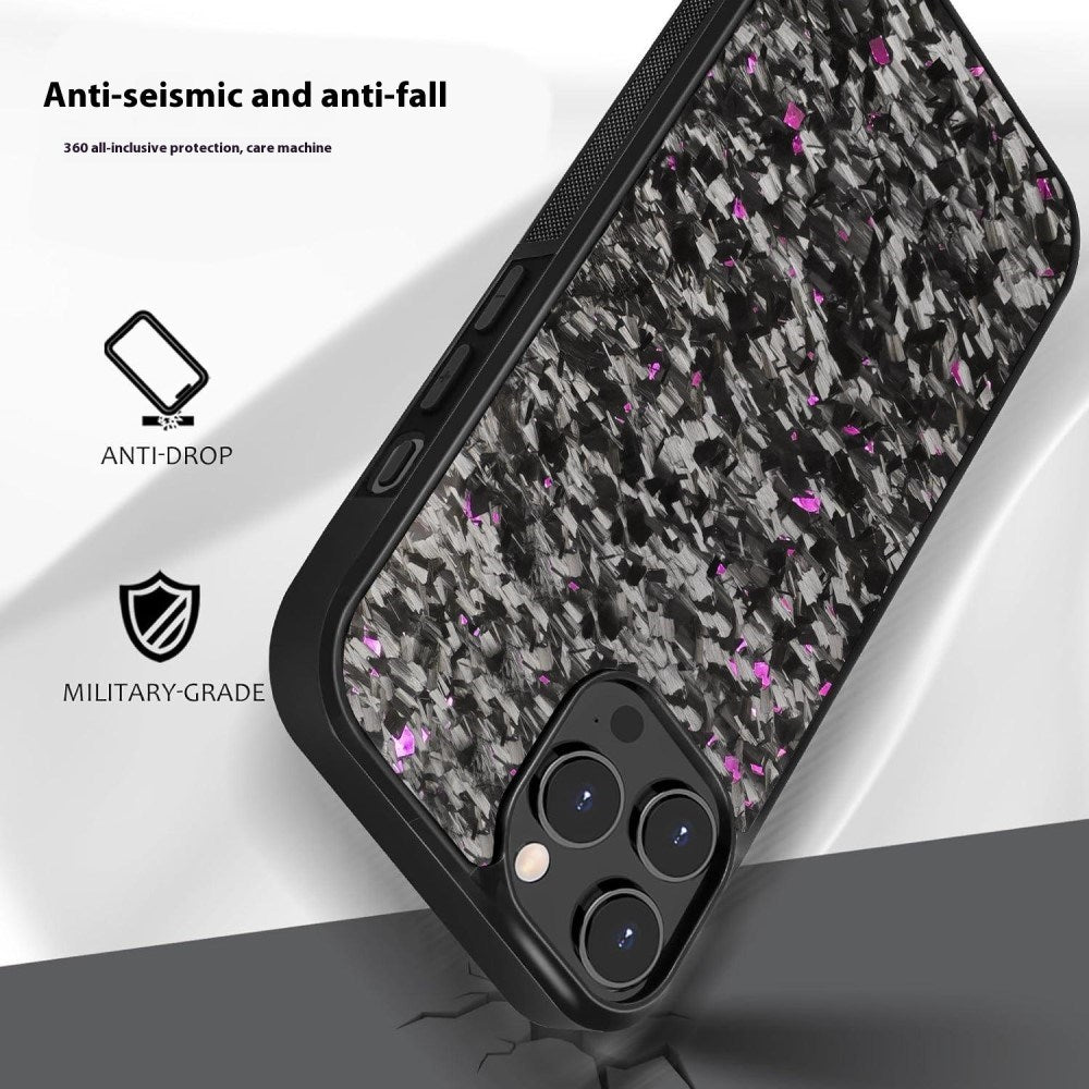 EIDERWOOD iPhone 15 Pro Carbon Cover m. Skridsikker Kant - MagSafe Kompatibelt - Sort