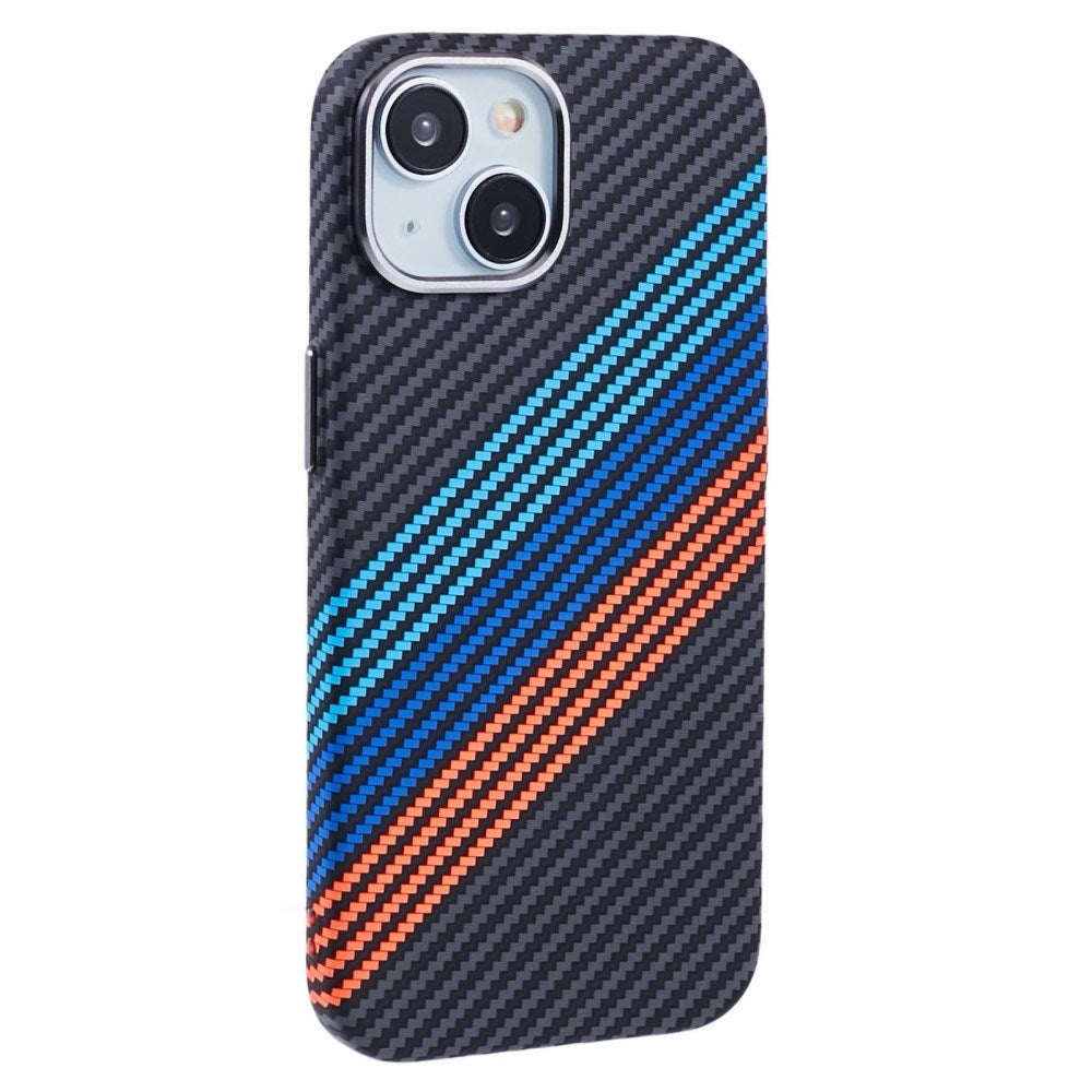 iPhone 14 - EIDERWOOD Mønstret Carbon Cover - MagSafe Kompatibel - Colorful Stripes