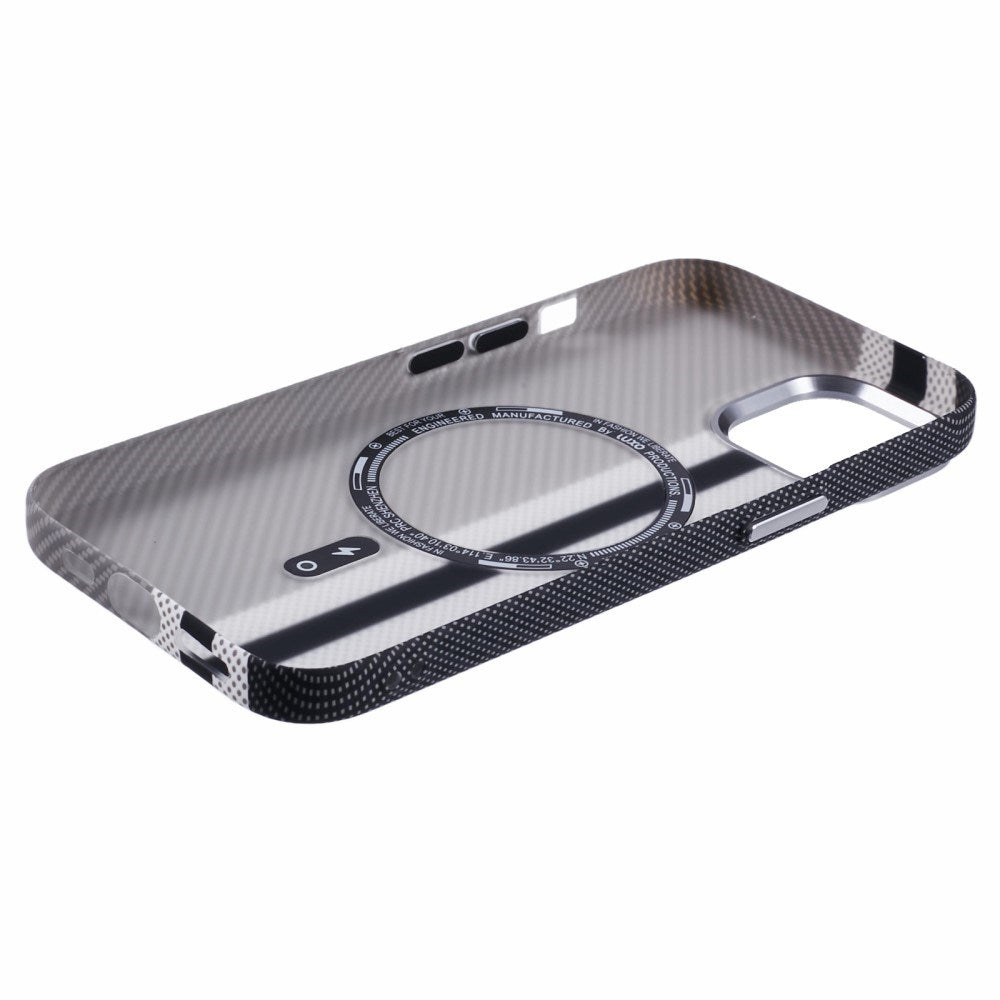 iPhone 14 - EIDERWOOD Mønstret Carbon Cover - MagSafe Kompatibel - Grey Stripes