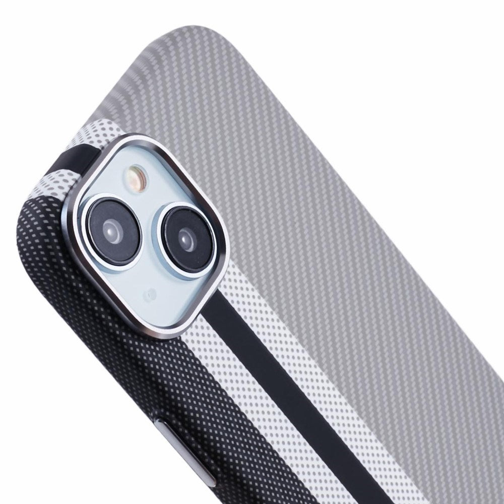 iPhone 14 - EIDERWOOD Mønstret Carbon Cover - MagSafe Kompatibel - Grey Stripes