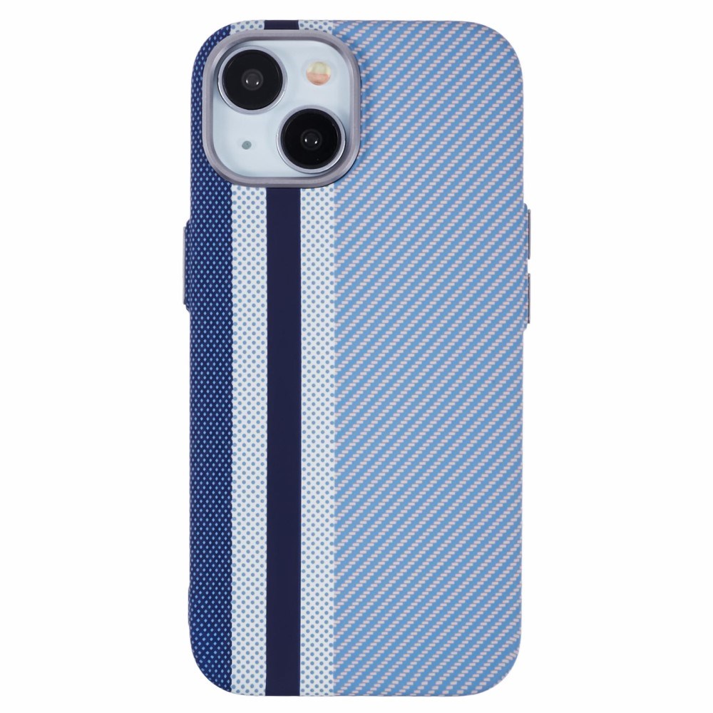 iPhone 13 - EIDERWOOD Mønstret Carbon Cover - MagSafe Kompatibel - Blue Stripes