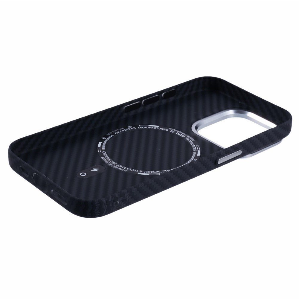 iPhone 13 Pro - EIDERWOOD Mønstret karbondeksel - MagSafe-kompatibel - Svart