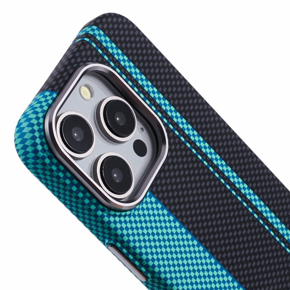 iPhone 12/12 Pro - EIDERWOOD Mønstret Carbon Cover - MagSafe Kompatibel - Blue/Black