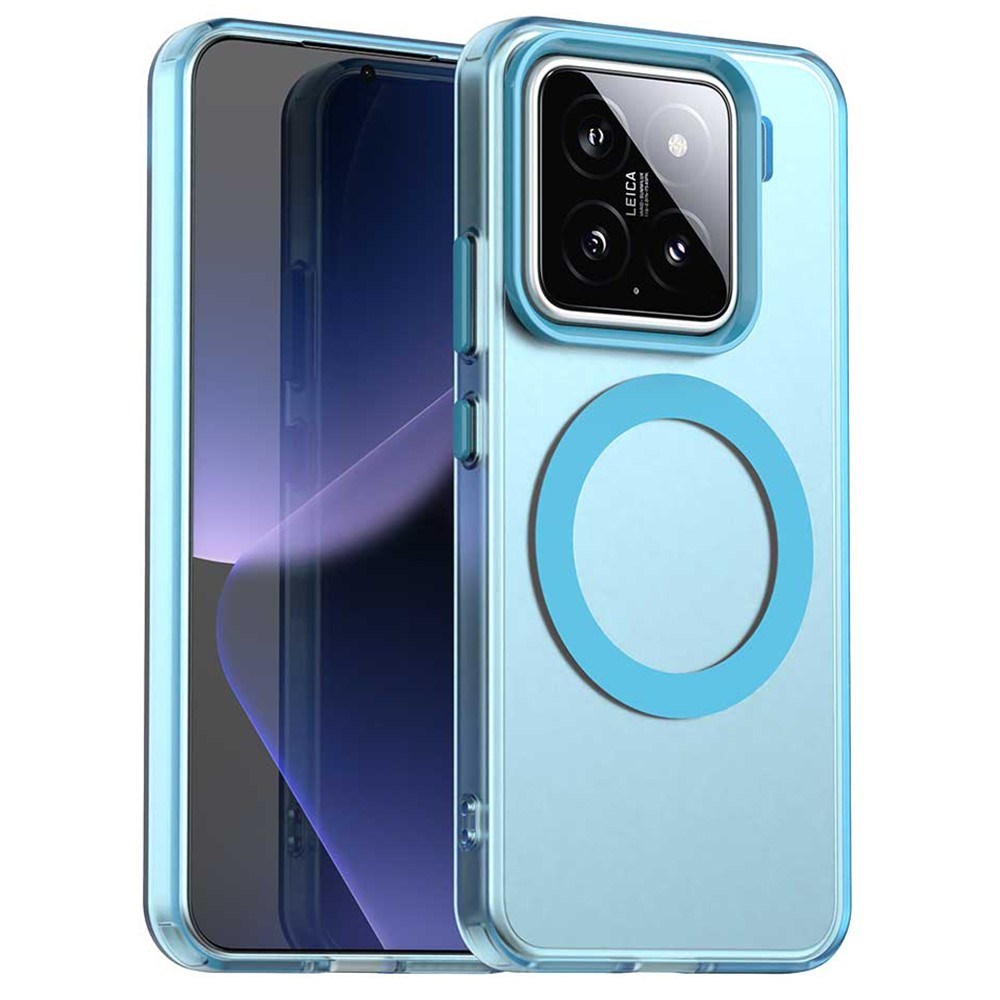 EIDERWOOD Xiaomi 15 Hybrid Plastic Mobildeksel - MagSafe-kompatibel - Gjennomsiktig / Blå
