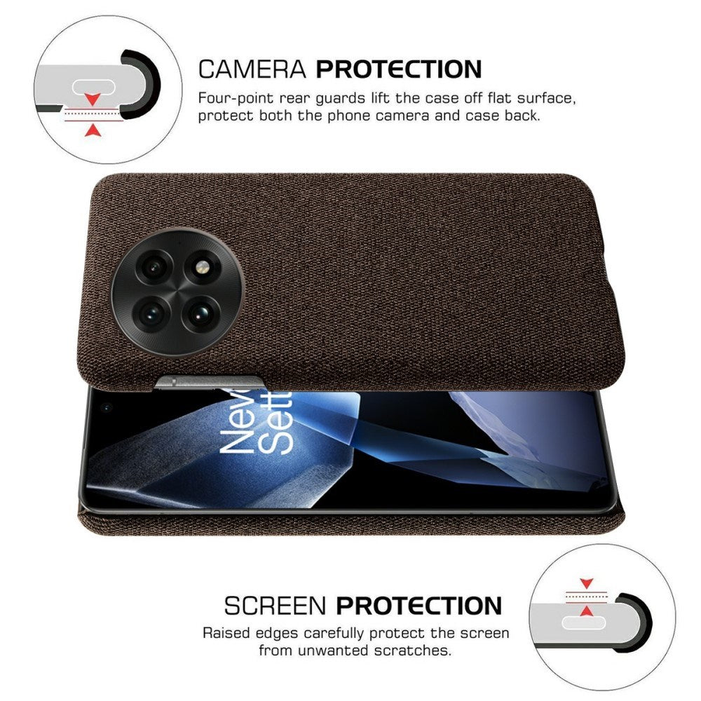 OnePlus 13 - EIDERWOOD Stoffdekket plastdeksel - Brun