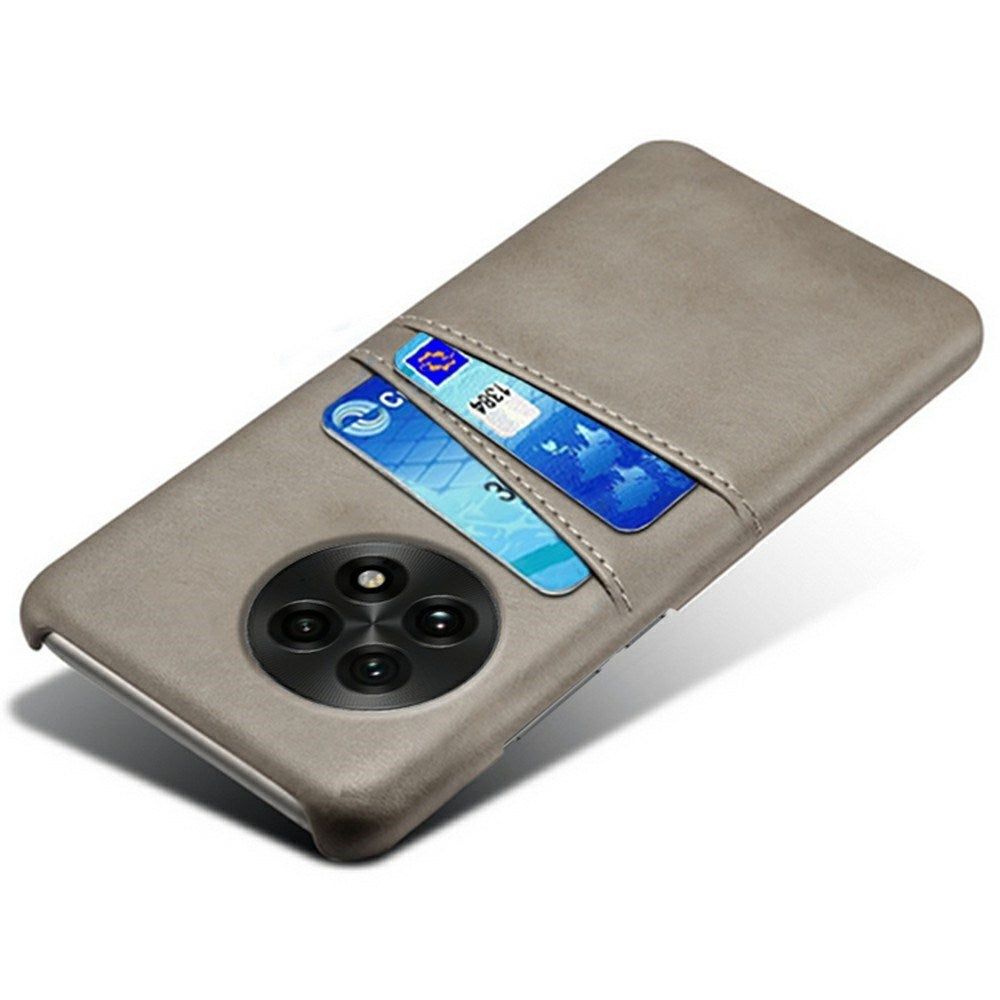 OnePlus 13 - EIDERWOOD imitert skinndeksel m. Innebygd kortholder - Grå