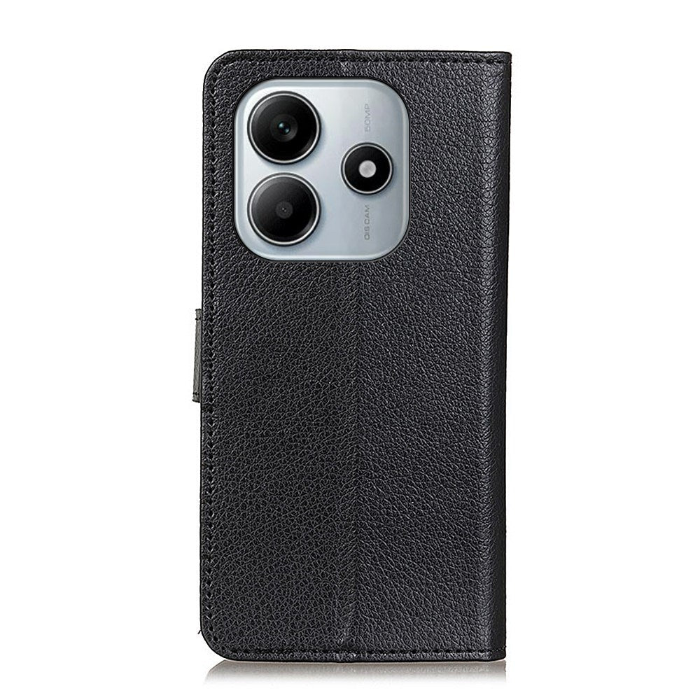 Xiaomi Redmi Note 14 (4G) - EIDERWOOD Faux Leather Flip Cover m. Kortholder og stativfunksjon - svart
