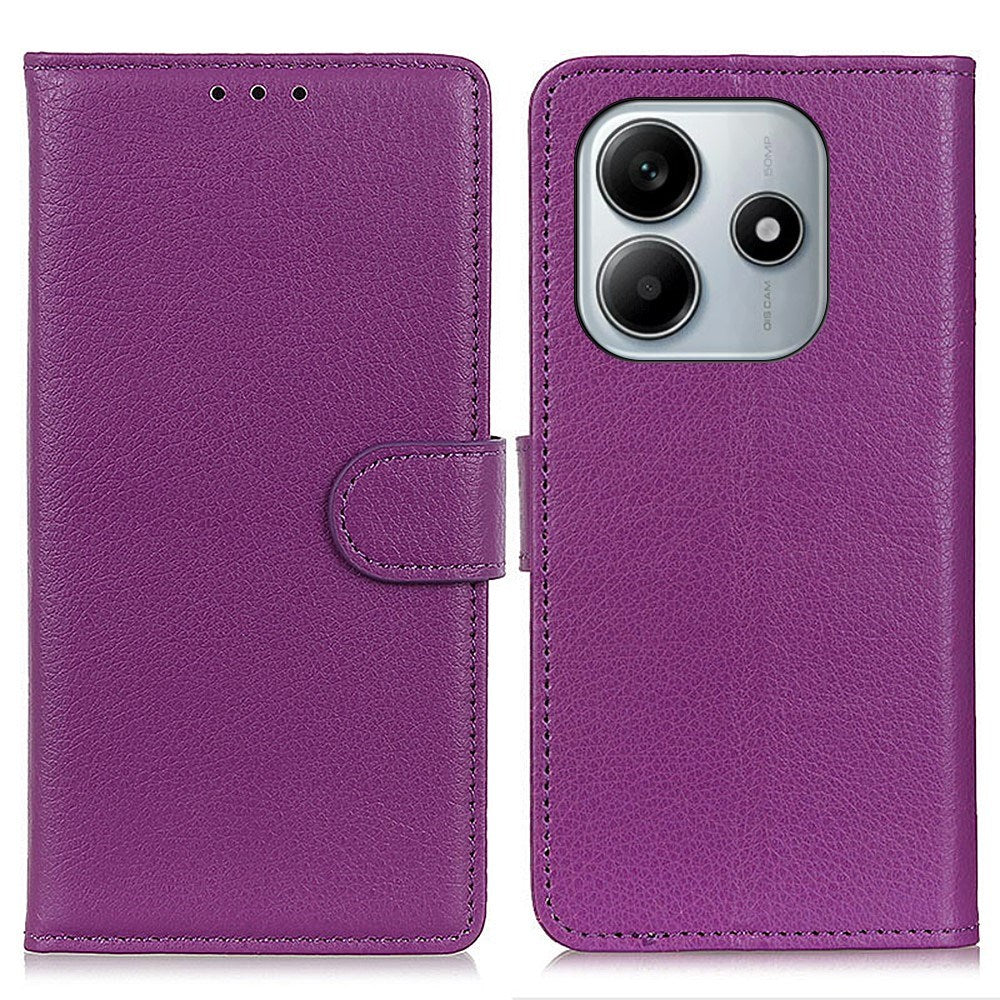 Xiaomi Redmi Note 14 (4G) - EIDERWOOD Faux Leather Flip Cover m. Kortholder og stativ funksjon - lilla