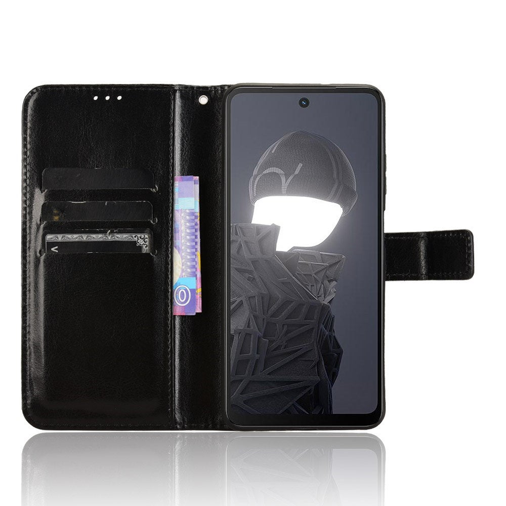 HMD Fusion / Fusion X1 - EIDERWOOD Kunstlæder Flip Cover m. Strop - Sort