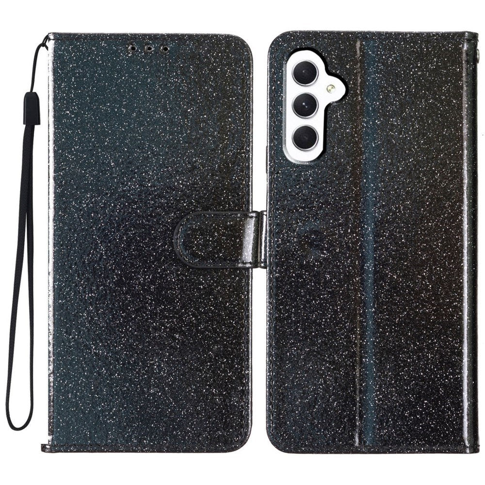 EIDERWOOD Samsung Galaxy A36 (5G) Læder Flip Cover m. Pung & Strop - Glimmer - Sort